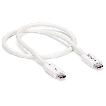 Thunderbolt 3 ケーブル (40Gbps) 0.5m ホワイト USB Type-C 