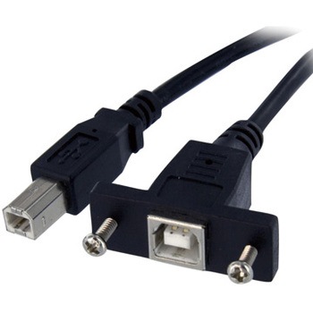 30cm USB2.0 パネルマウント型ケーブル パネルマウント用USB Bポート(メス) - USB Bポート(オス) StarTech.com