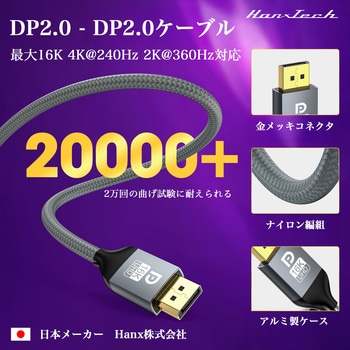 Hanx-Tech Displayport2.0ケーブル Hanx