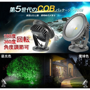 LED投光器 30W 丸型台座 COBチップ ワイド照射 広角 防水 AC式 GOODGOODS(グッド・グッズ)