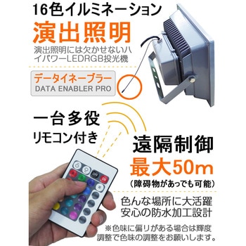 LED投光器 AC電源 16色 カラフル 防水 広角 リモコン付き GOODGOODS(グッド・グッズ)