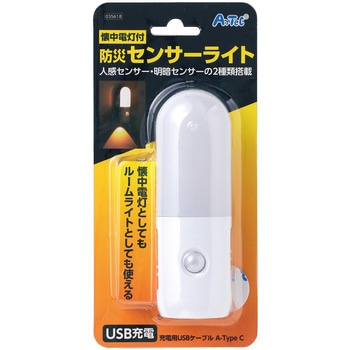 懐中電灯付防災センサーライト - アーテック[学校教材・教育玩具]