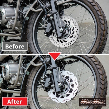 Mr Quick製 ホンダ CT125 ハンターカブ 220mm フロントウェーブディスク シルバー MAD MAX(マッドマックス)