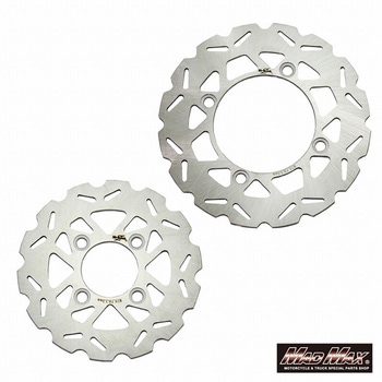 Mr Quick製 ホンダ CT125 ハンターカブ 220mm フロント/190mm リア ウェーブディスク セット シルバー MAD MAX(マッドマックス)