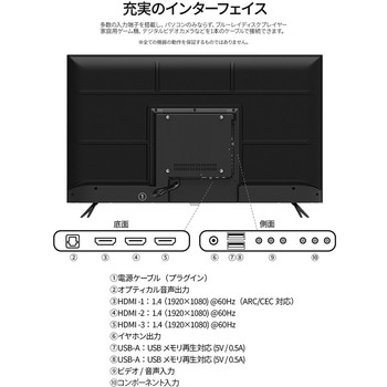 43型/1920×1080/HDMI×3/ブラック/スピーカー有/5年保証 JAPANNEXT
