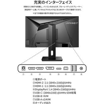 28型/3840×2160/HDMI×2、DP×1、USB-C×1/ブラック/スピーカー有/2年保証 JAPANNEXT
