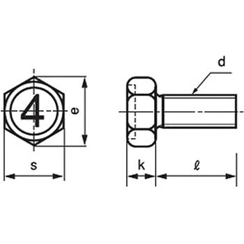 M10×15 4マーク小形六角アプセット小ねじ細目(鉄/3価ホワイト)(小箱) 1