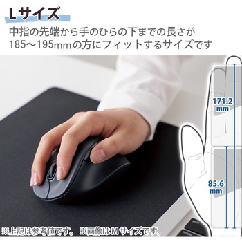 ワイヤレスマウス 無線 Bluetooth 静音 5ボタン 右手専用 抗菌 Lサイズ EX-G エレコム