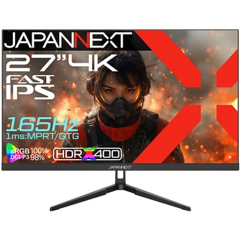ゲーミング液晶ディスプレイ 27型/3840×2160/HDMI×2、DP×2/ブラック/スピーカー有/2年保証 JAPANNEXT