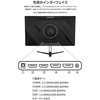 ゲーミング液晶ディスプレイ 27型/3840×2160/HDMI×2、DP×2/ブラック/スピーカー有/2年保証 JAPANNEXT