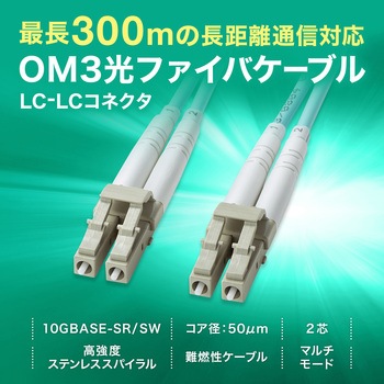 光ファイバケーブル OM3 補強メガネ型 サンワサプライ