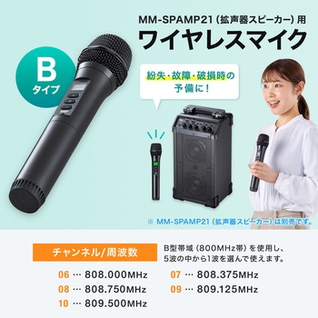 マイク ワイヤレス/ハンドタイプ MM-SPAMP21用 サンワサプライ