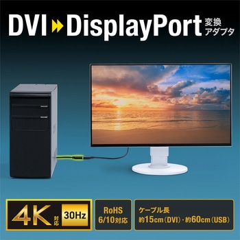 変換アダプタ DisplayPort-DVI サンワサプライ