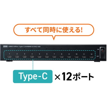 USBハブ USB TypeC 12ポート サンワサプライ