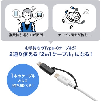 変換アダプタ USB TypeC-ライトニング サンワサプライ