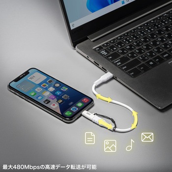 変換アダプタ USB TypeC-ライトニング サンワサプライ