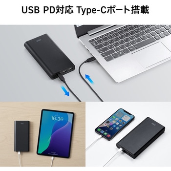 モバイルバッテリー USB PD対応 PD60W サンワサプライ