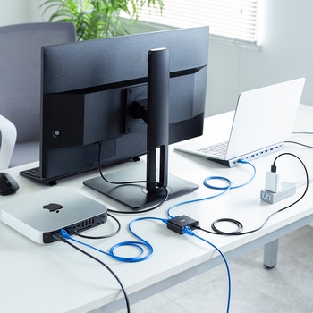スイッチングハブ Giga対応 3ポート・TypeC給電 サンワサプライ