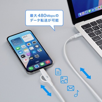 ライトニングケーブル USB TypeC サンワサプライ