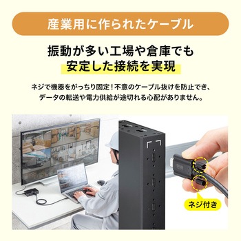 USB TypeCケーブル USB 20Gbps デュアルスクリューロック サンワサプライ