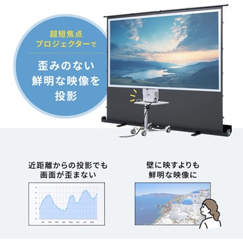プロジェクタースクリーン 床置き式 超短焦点対応 サンワサプライ
