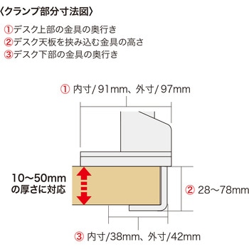 液晶モニタアーム 薄型ショートクランプ サンワサプライ