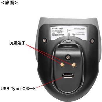 バーコードリーダー 1次元&2次元 ワイヤレス ガングリップ型 サンワサプライ