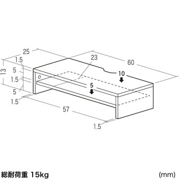 机上ラック 中棚付き サンワダイレクト