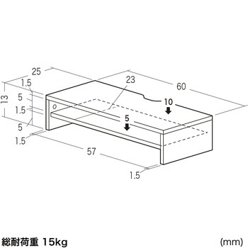 机上ラック 中棚付き サンワダイレクト