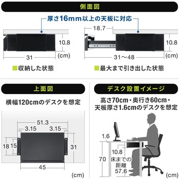 ドロワー 木ねじ取付け サンワダイレクト