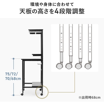 ラック シンプルタイプ キャスター付き サンワダイレクト