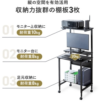 ラック シンプルタイプ キャスター付き サンワダイレクト