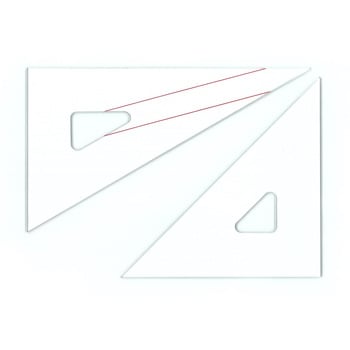 三角定規(15°赤線入 2mm厚) ドラパス