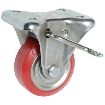 ゴールドキャスター 固定車(ウレタン車輪) ストッパー付 ゴールドキャスター