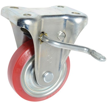 ゴールドキャスター 固定車(ウレタン車輪) ストッパー付 ゴールドキャスター