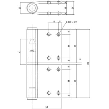 ステンレス 旗丁番6ミリ両タップ(ステン芯) 右 APLUS(クマモト)