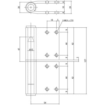 ステンレス 旗丁番6ミリ両タップ(ステン芯) 左 APLUS(クマモト)