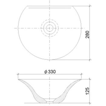 置き型手洗器・洗面ボウルΦ330(モノクローム・シリーズ) RELIANCE