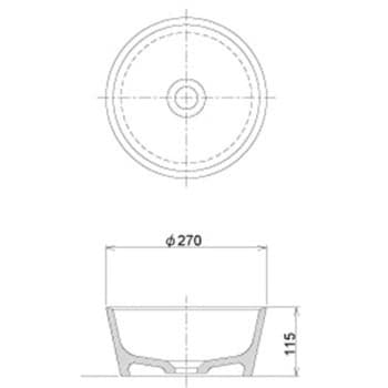 置き型手洗器・洗面ボウルΦ270(モノクローム・シリーズ) RELIANCE