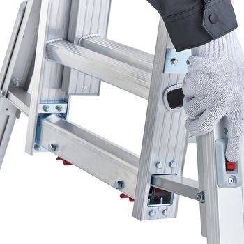 LH3-80 脚部伸縮 スタビライザー付 ハチ型 3連はしご ラクノリ