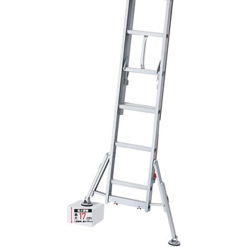 脚部伸縮 スタビライザー付 ハチ型 2連はしご ラクノリ - 長谷川工業