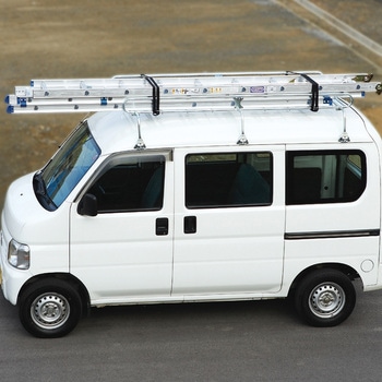 脚部伸縮 スタビライザー付 ハチ型 3連はしご ラクノリ 長谷川工業