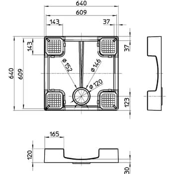 H5412-W-640 洗濯機パン 1個 SANEI 【通販サイトMonotaRO】