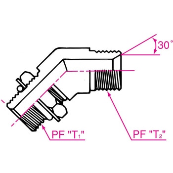1072 高圧アダプタ(座付45°エルボタイプ Oリング付) 鉄製 YOKOHAMA(横浜ゴム)