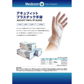 アキュフィット プラスチック手袋 メディコムジャパン
