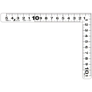 曲尺平ぴた ホワイト 15x11cm 表裏同目 シンワ測定
