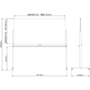 BB-R936GGN 回転黒板 BB-R900シリーズ(配送時組立サービス付き) 1個