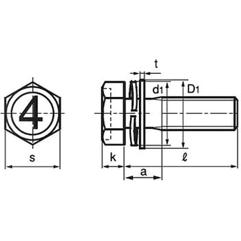 4マーク小形 細目六角アプセットSP=3(SPAK+JISW組込)(鉄/3価ホワイト)(小箱) - 大阪魂