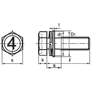 4マーク小形六角アプセットSP=3(SPAK+JISW組込)(鉄/クロメート)(小箱) - 大阪魂