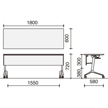 KT-PS1301LMAWN3 フラップテーブル コンフェスト シンプルタイプ・パネル付き(配送・組立サービス付き) コクヨ 組立・設置・取付  高さ720mm幅1800mm奥行600mm KT-PS1301LMAWN3 - 【通販モノタロウ】